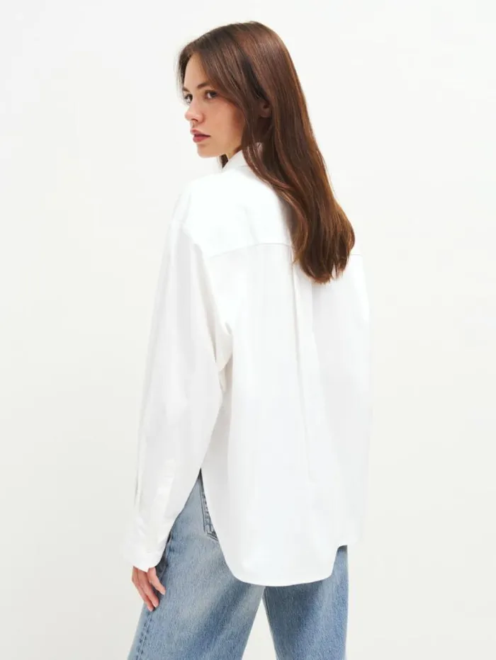 The Reformation Andy Oversized Shirt White 8211 Clothing