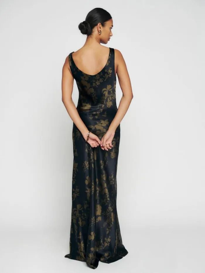 The Reformation Annabelle Silk Dress Night Garden 8211 Weddings