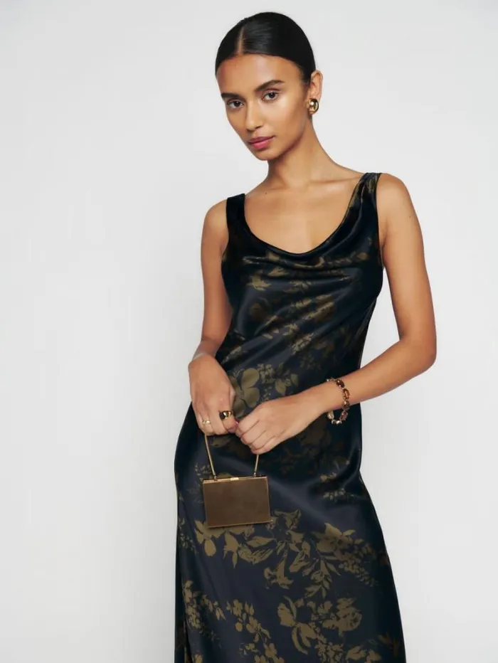 The Reformation Annabelle Silk Dress Night Garden 8211 Weddings