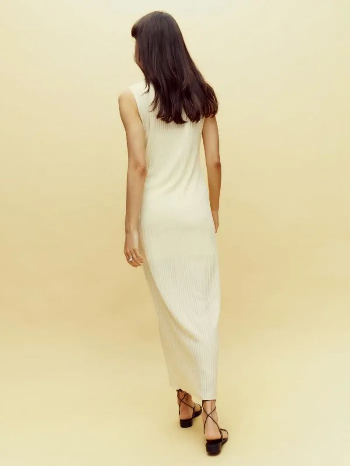 The Reformation Arabella Knit Dress Ivory 8211 Clothing