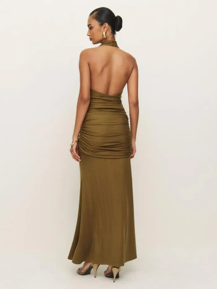 The Reformation Arden Knit Dress Bronze 8211 Clothing
