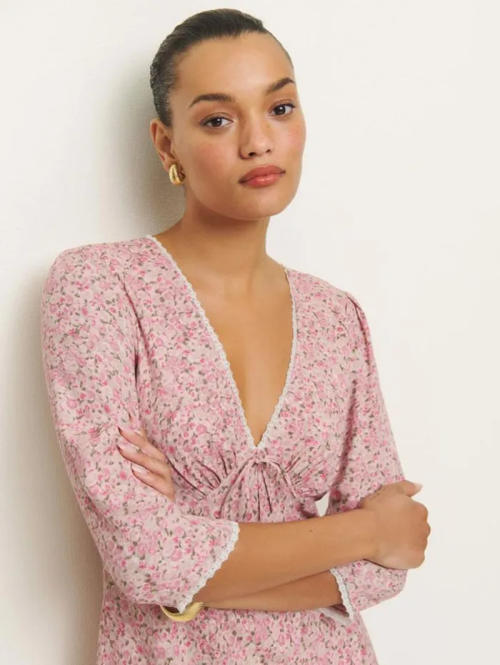 The Reformation Arlie Dress Rosin 8211 Clothing