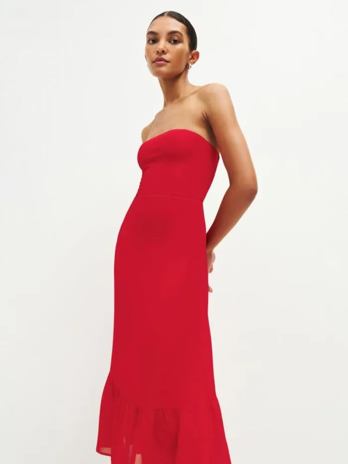 The Reformation Arta Dress Poinsettia 8211 Weddings