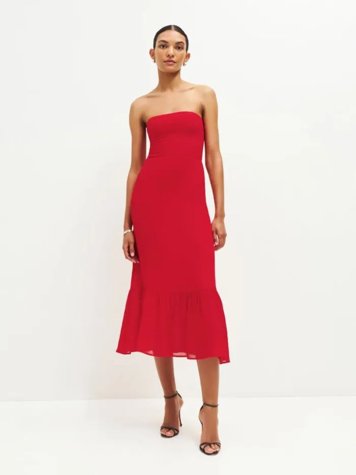 The Reformation Arta Dress Poinsettia 8211 Weddings