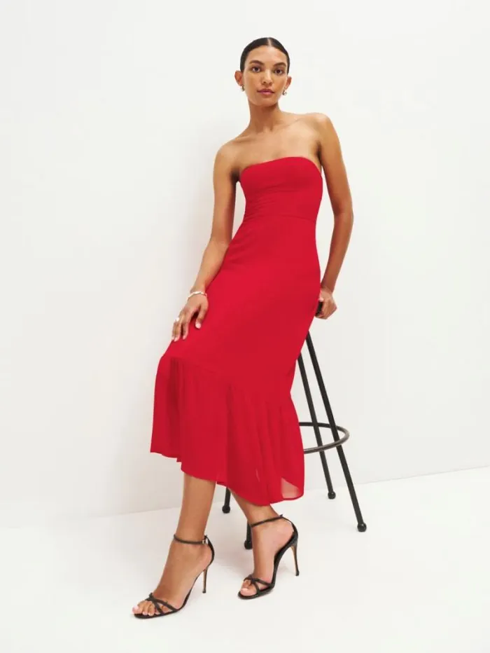 The Reformation Arta Dress Poinsettia 8211 Weddings