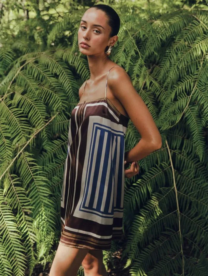 The Reformation Aymie Silk Dress Bay Window 8211 Clothing