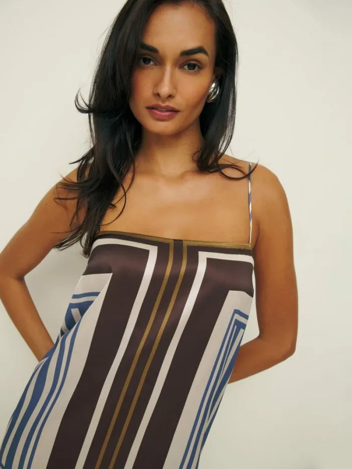 The Reformation Aymie Silk Dress Bay Window 8211 Clothing