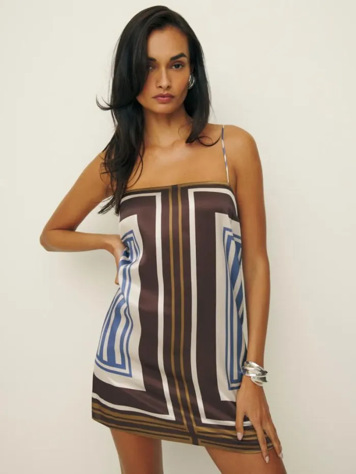 The Reformation Aymie Silk Dress Bay Window 8211 Clothing