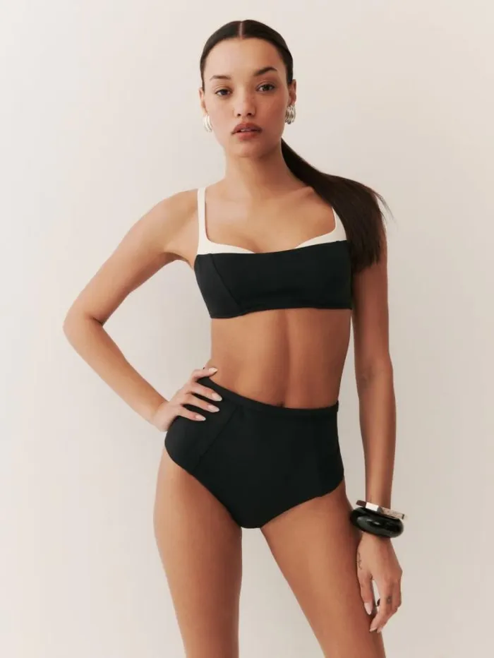 The Reformation Azure Bikini Bottom Black 8211 Clothing