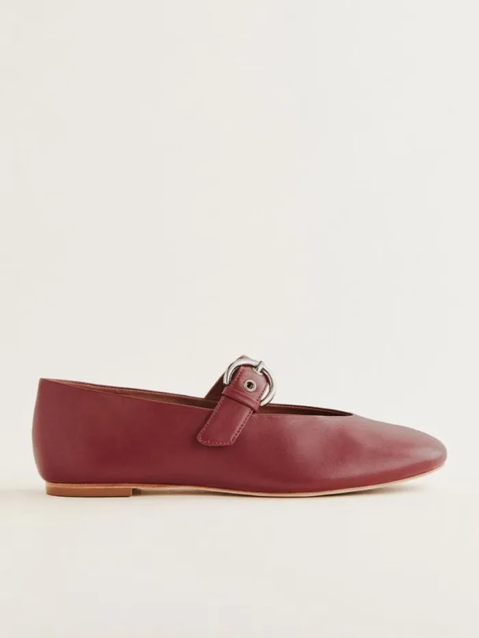 The Reformation Bethany Ballet Flat Brick Red Leather 8211 Shoes