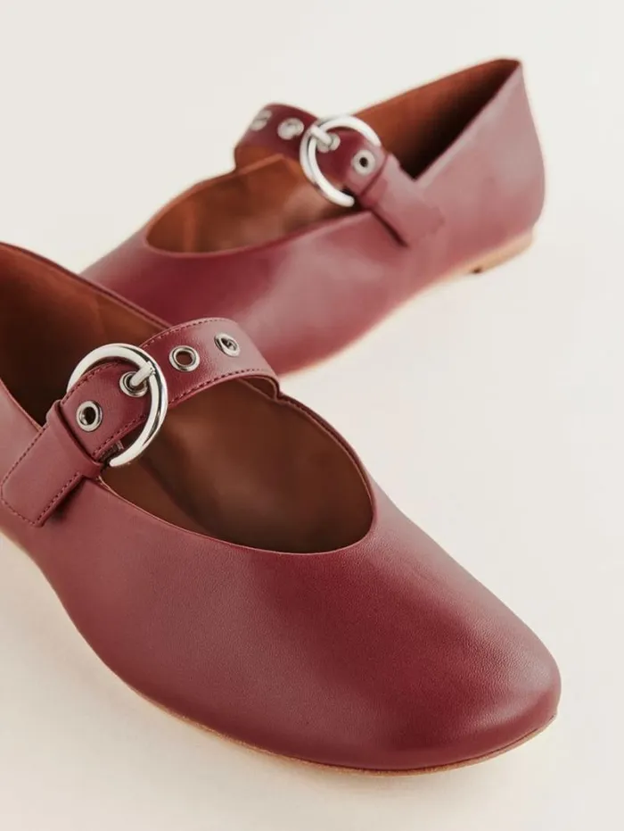 The Reformation Bethany Ballet Flat Brick Red Leather 8211 Shoes