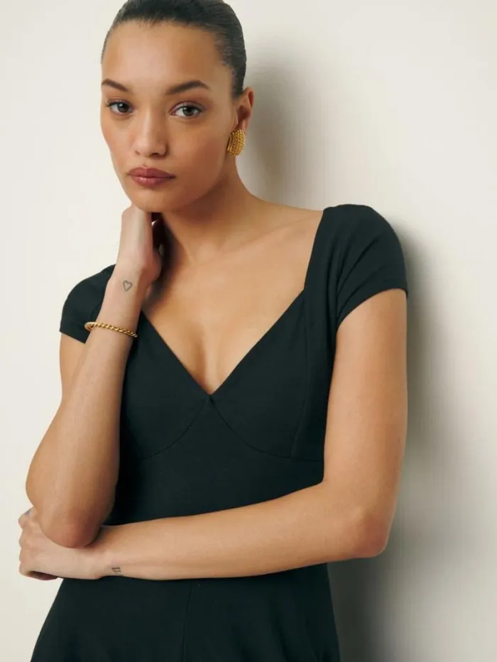 The Reformation Brynn Knit Dress Black 8211 Clothing