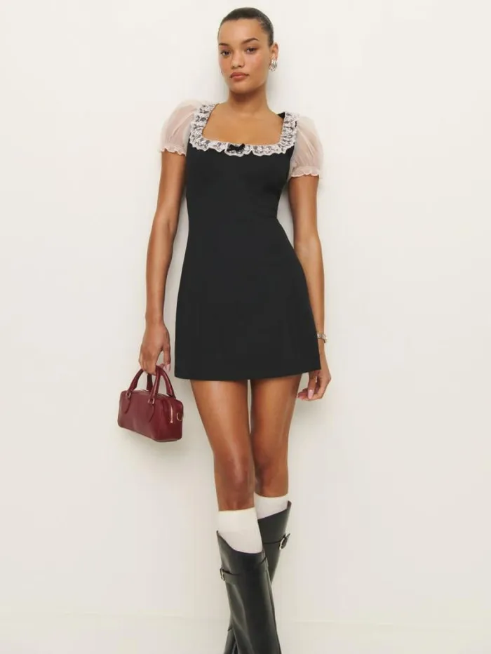 The Reformation Bunny Dress Black 8211 Clothing