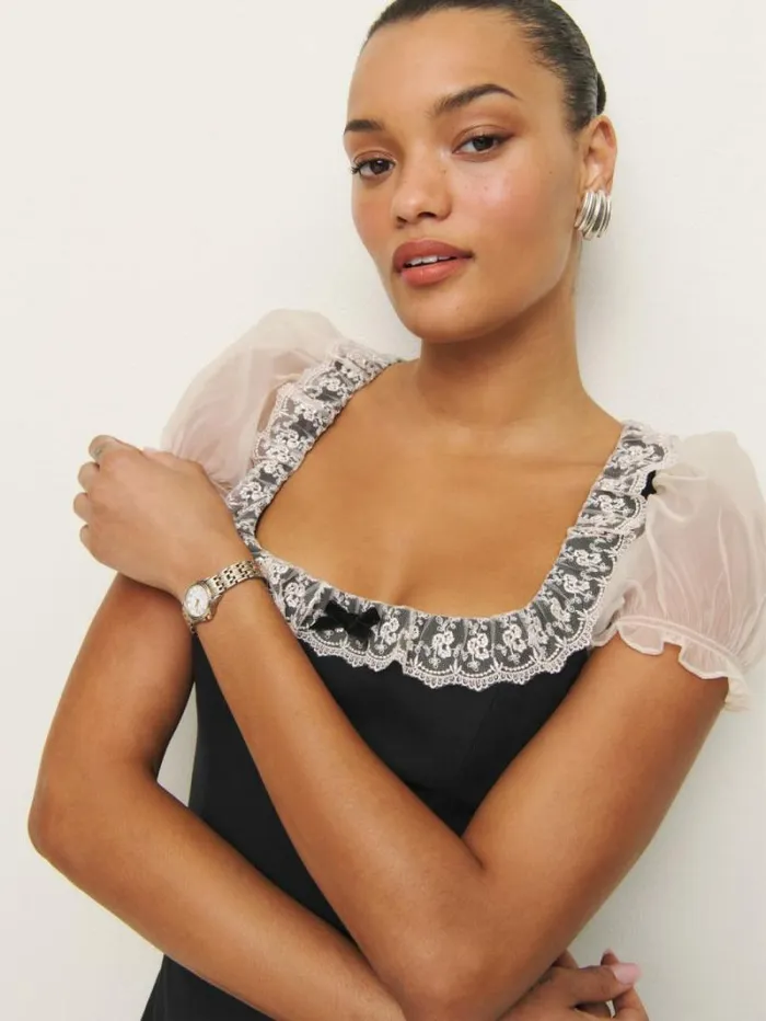 The Reformation Bunny Dress Black 8211 Clothing