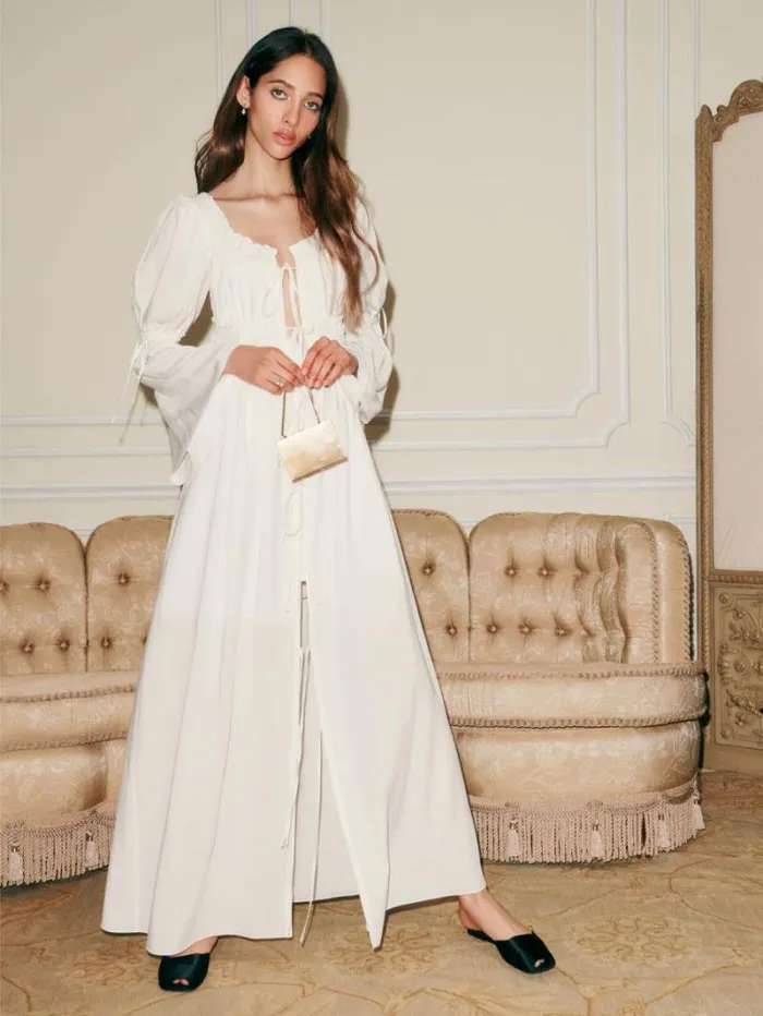 The Reformation Cabrini Dress Ivory 8211 Clothing