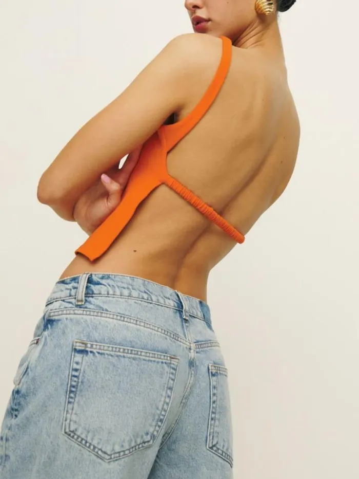 The Reformation Cairo Knit Top Citrus 8211 Clothing