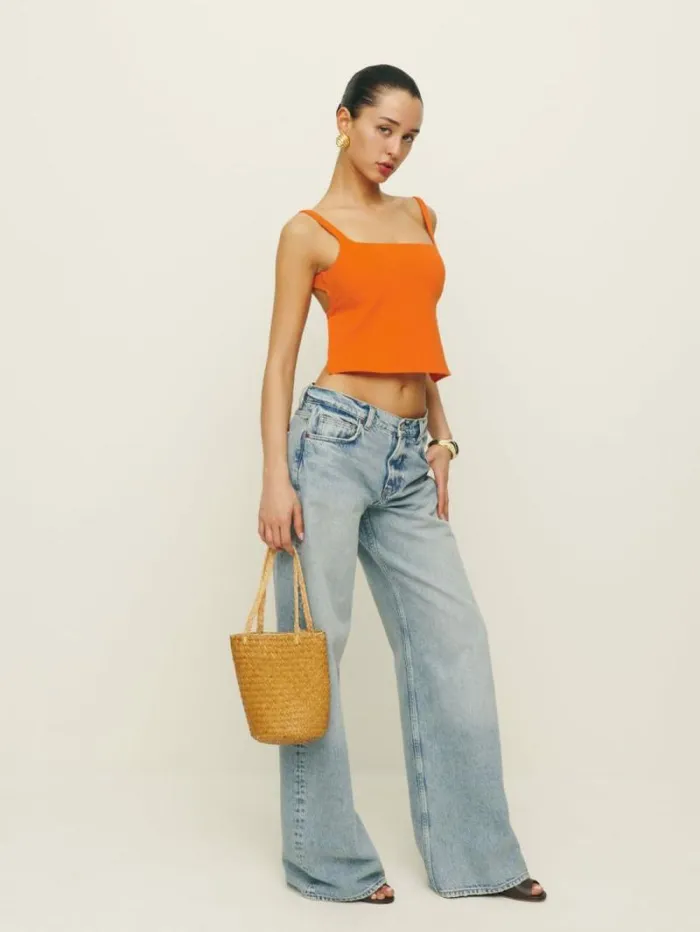 The Reformation Cairo Knit Top Citrus 8211 Clothing