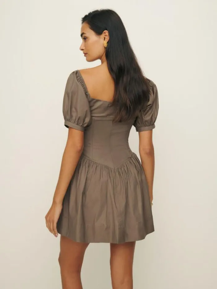 The Reformation Calie Dress Mushroom 8211 Clothing
