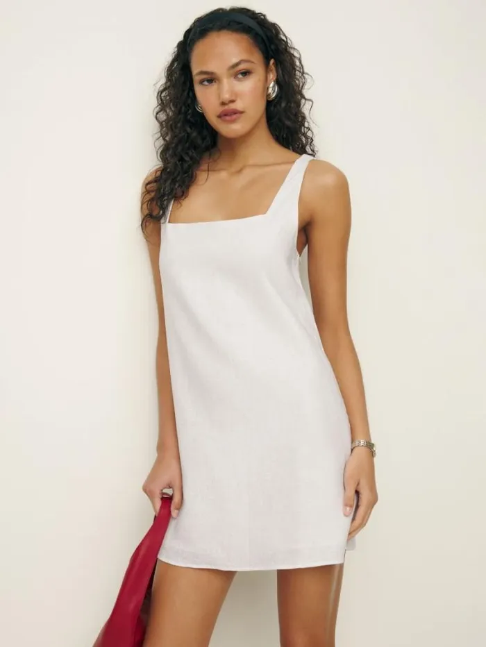 The Reformation Cami Linen Dress White 8211 Clothing