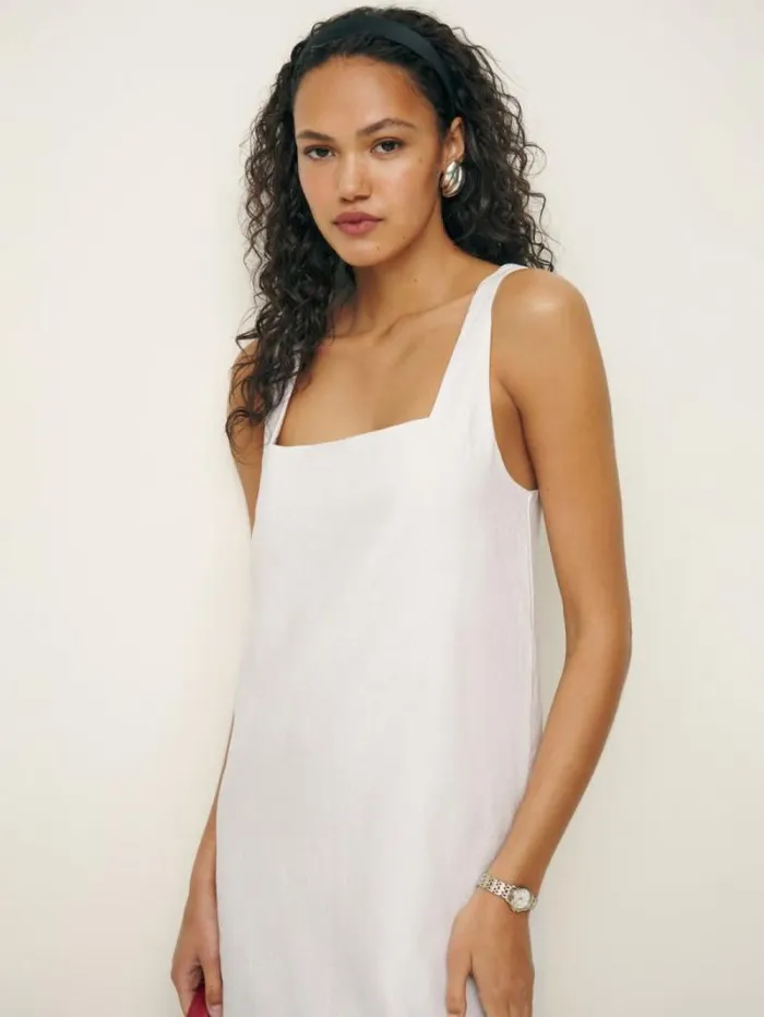 The Reformation Cami Linen Dress White 8211 Clothing