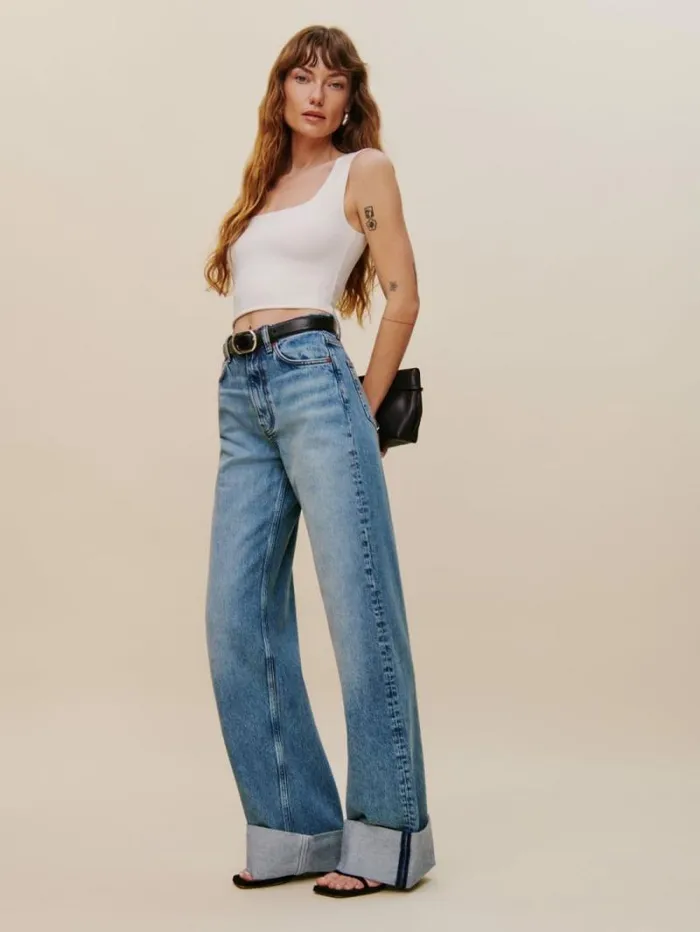 The Reformation Cary Cuffed High Rise Slouchy Wide Leg Jeans Denver 8211 Clothing The Reformation Cary Cuffed High Rise Slouchy Wide Leg Jeans Denver 8211 Clothing