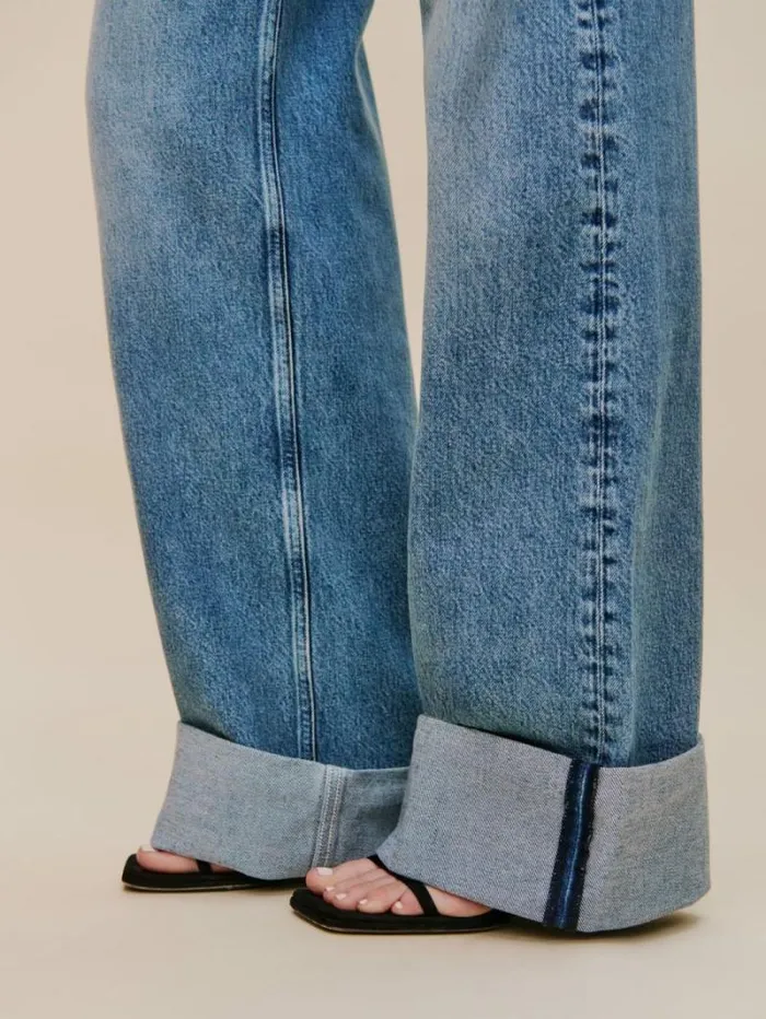 The Reformation Cary Cuffed High Rise Slouchy Wide Leg Jeans Denver 8211 Clothing