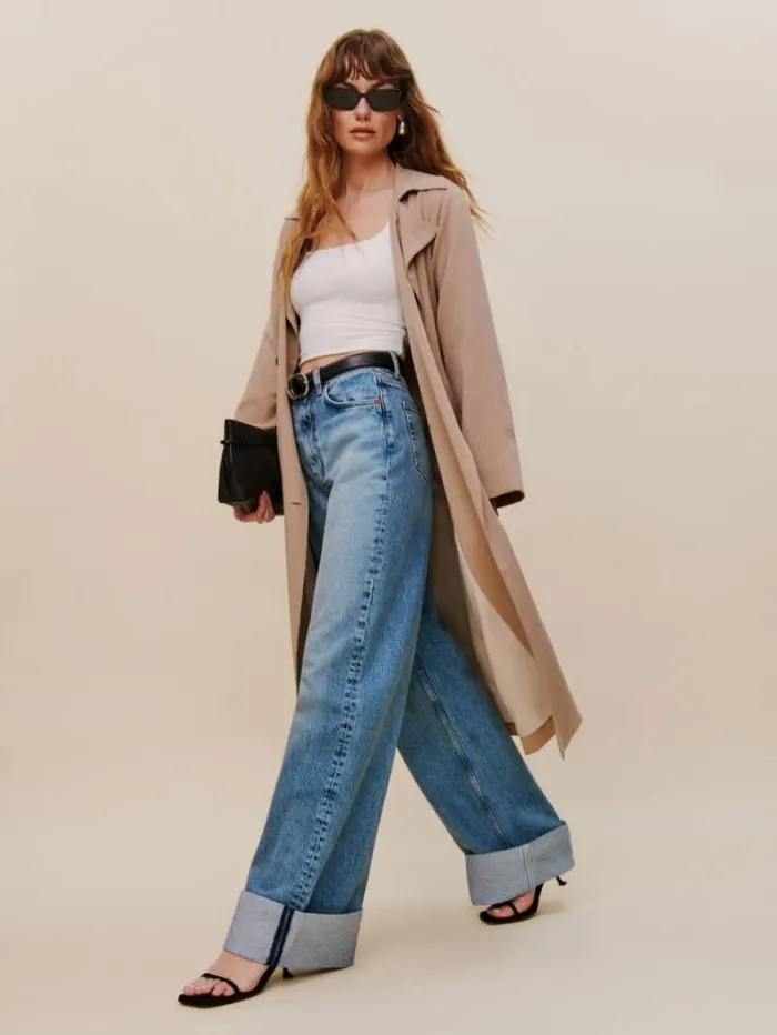 The Reformation Cary Cuffed High Rise Slouchy Wide Leg Jeans Denver 8211 Clothing