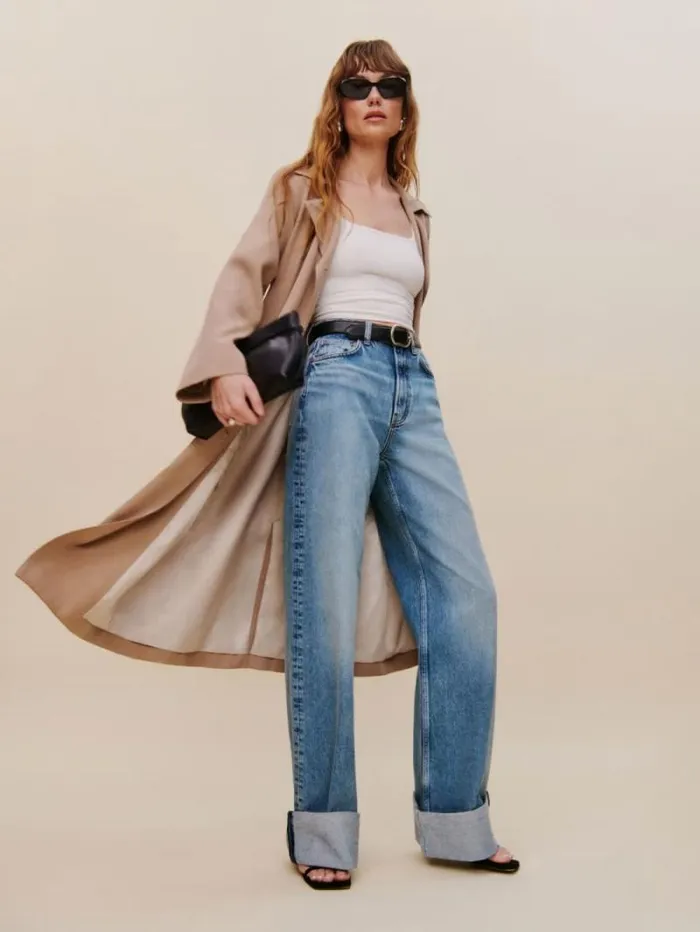The Reformation Cary Cuffed High Rise Slouchy Wide Leg Jeans Denver 8211 Clothing