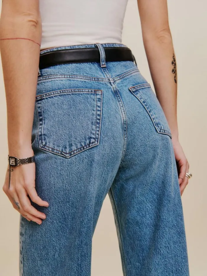 The Reformation Cary Cuffed High Rise Slouchy Wide Leg Jeans Denver 8211 Clothing