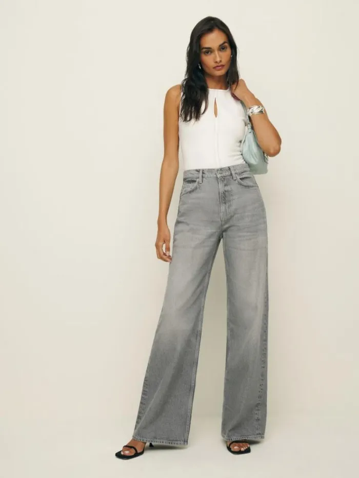 The Reformation Cary High Rise Slouchy Wide Leg Jeans Nixie 8211 Clothing