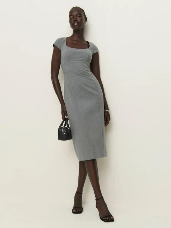 The Reformation Coco Dress Charcoal 8211 Clothing