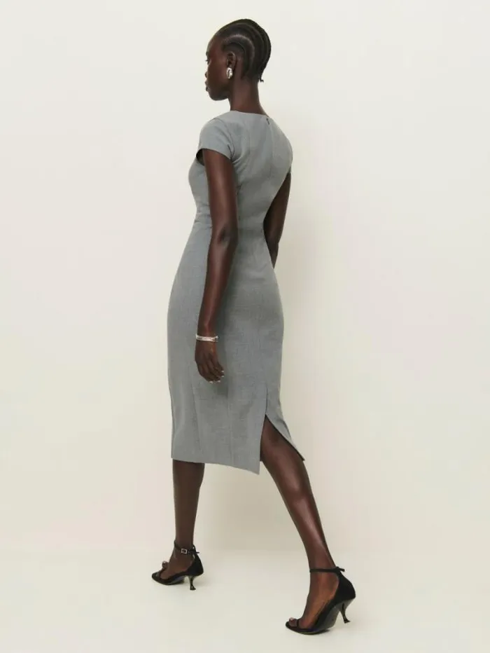 The Reformation Coco Dress Charcoal 8211 Clothing