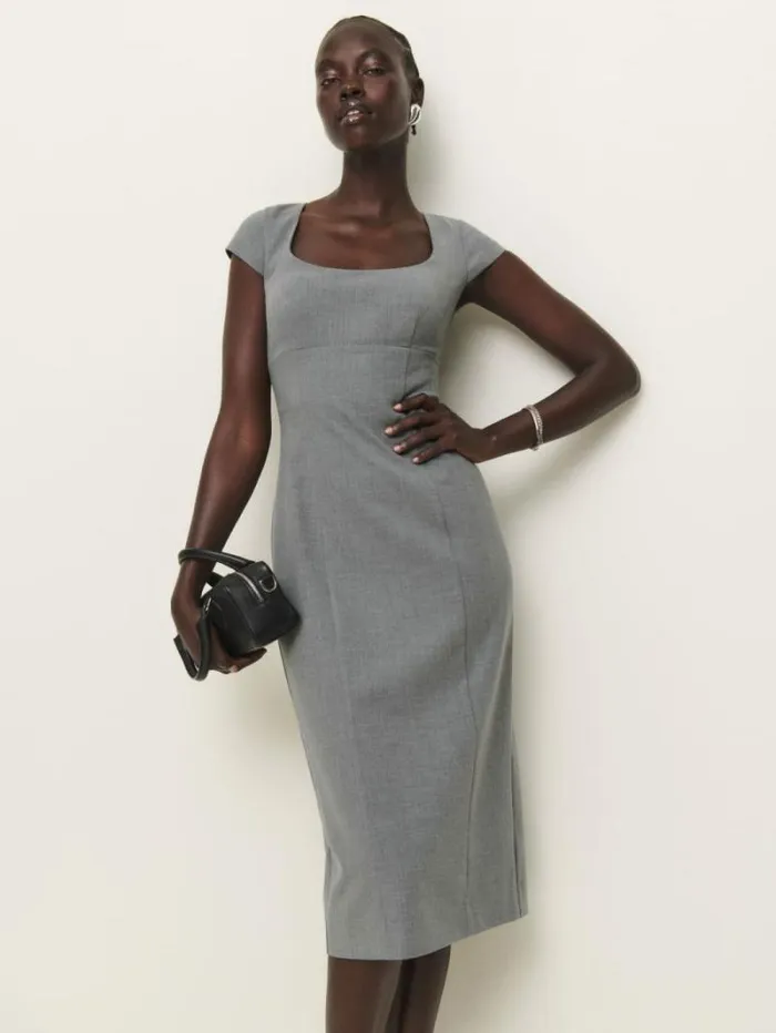 The Reformation Coco Dress Charcoal 8211 Clothing