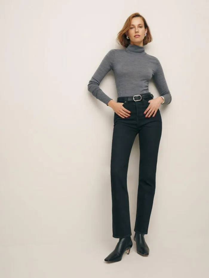 The Reformation Cynthia Stretch High Rise Straight Jeans Vana 8211 Clothing