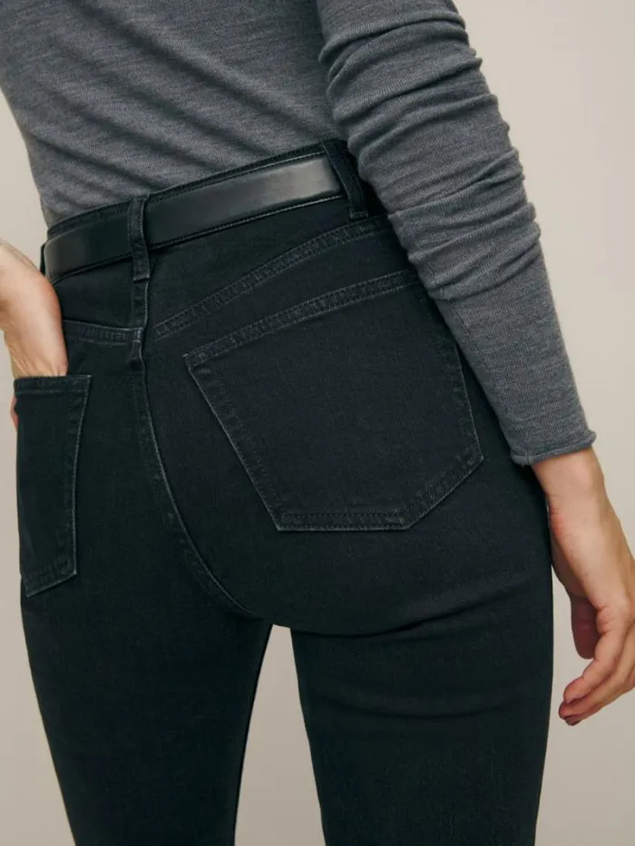 The Reformation Cynthia Stretch High Rise Straight Jeans Vana 8211 Clothing