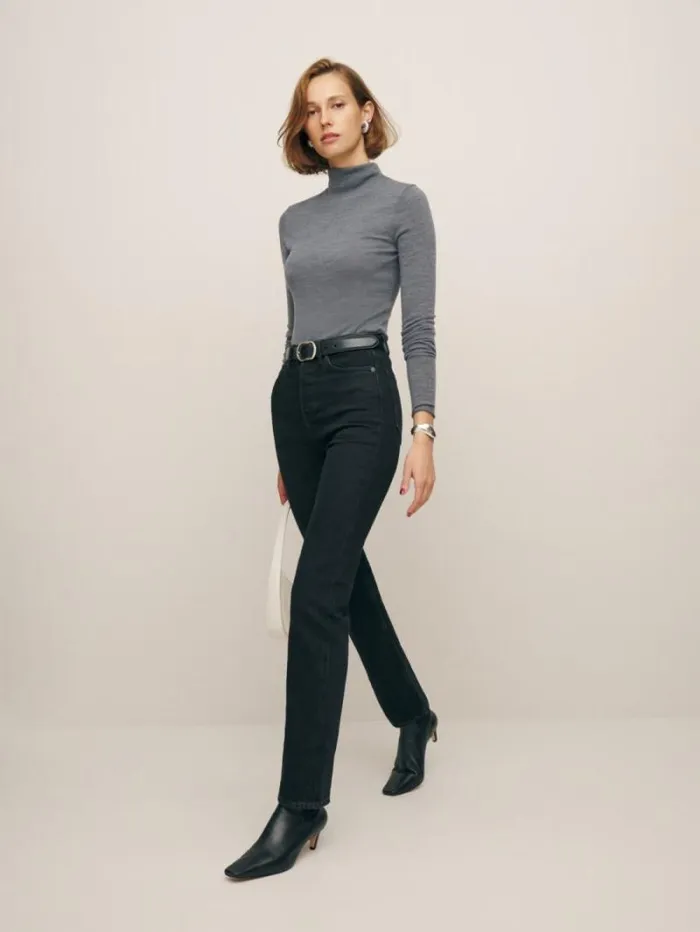 The Reformation Cynthia Stretch High Rise Straight Jeans Vana 8211 Clothing