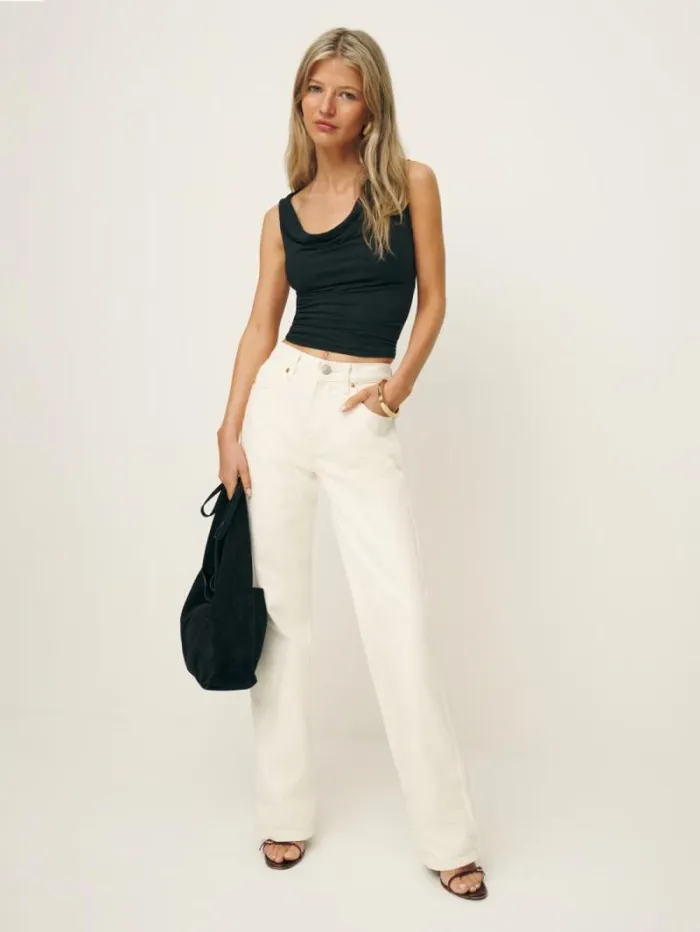 The Reformation Darla Knit Top Black 8211 Clothing