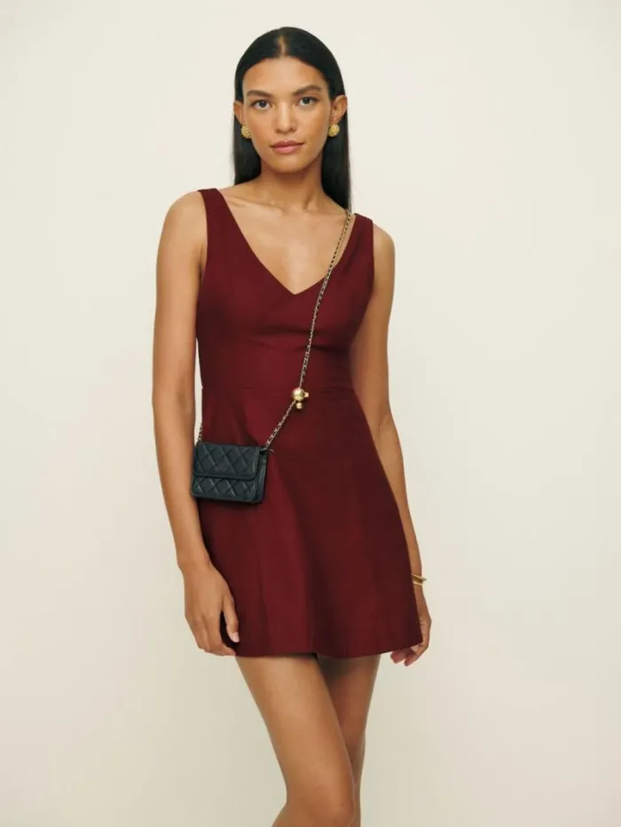 The Reformation Devi Dress Chianti 8211 Clothing