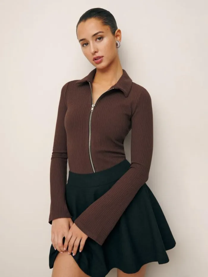 The Reformation Duke Knit Top Cafe 8211 Clothing