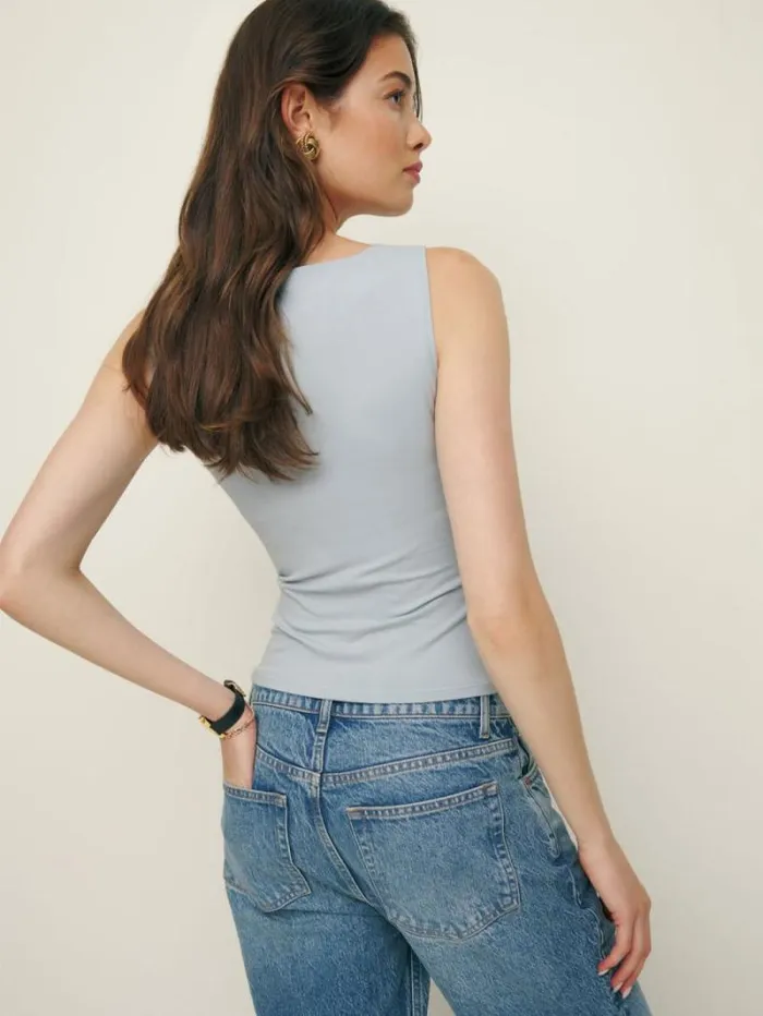 The Reformation Dusk Knit Top Horizon 8211 Clothing