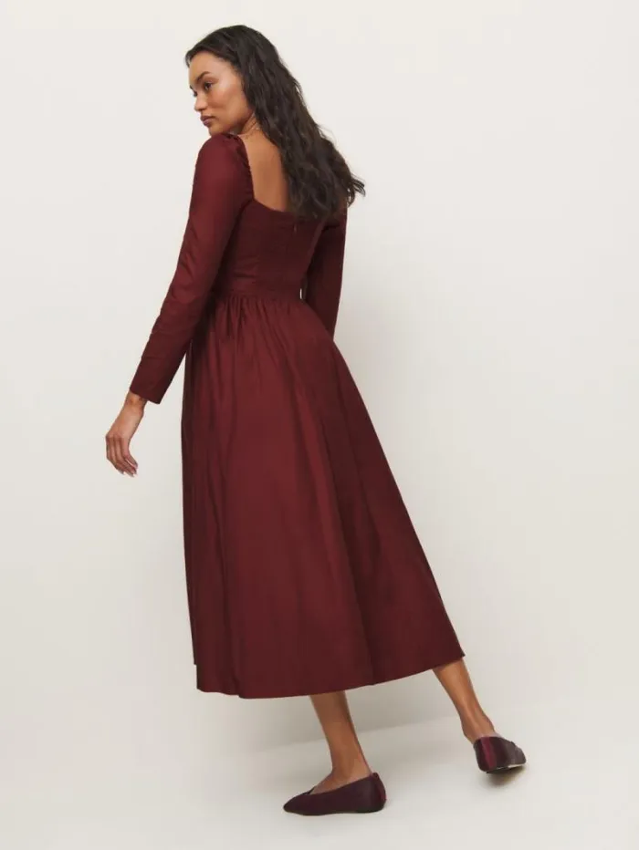 The Reformation Elly Dress Chianti 8211 Clothing