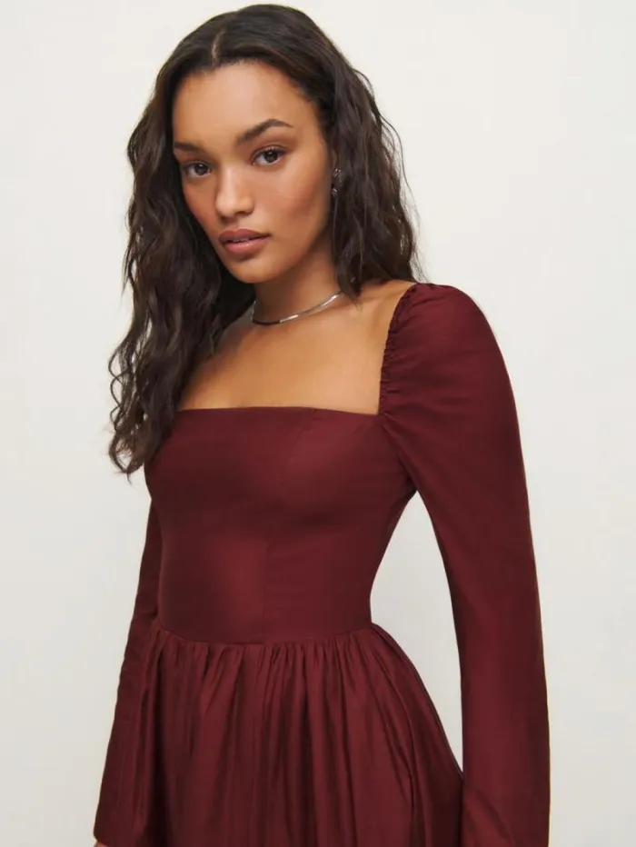 The Reformation Elly Dress Chianti 8211 Clothing