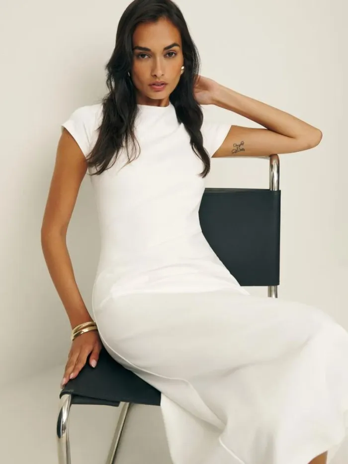The Reformation Elona Knit Dress White 8211 Clothing