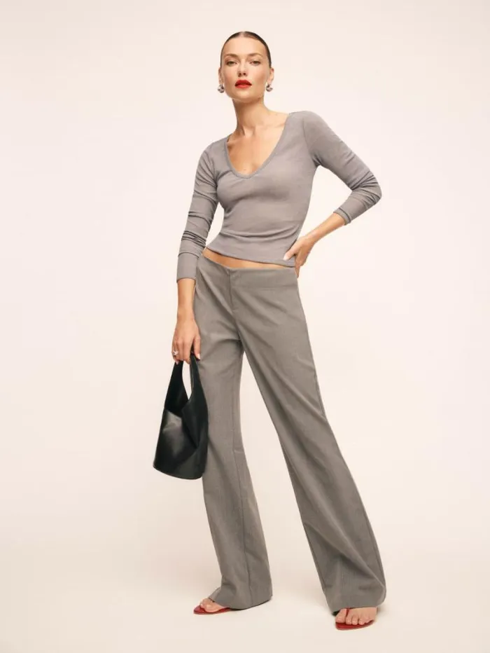 The Reformation Emery Knit Top Charcoal 8211 Clothing