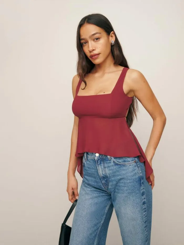 The Reformation Erica Top Chianti 8211 Clothing
