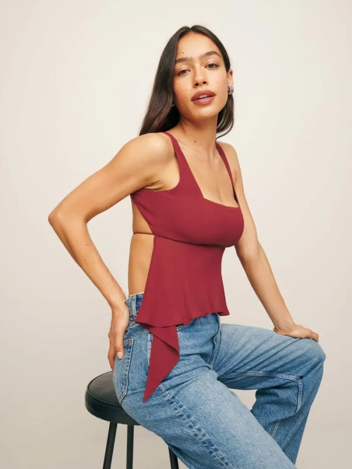 The Reformation Erica Top Chianti 8211 Clothing