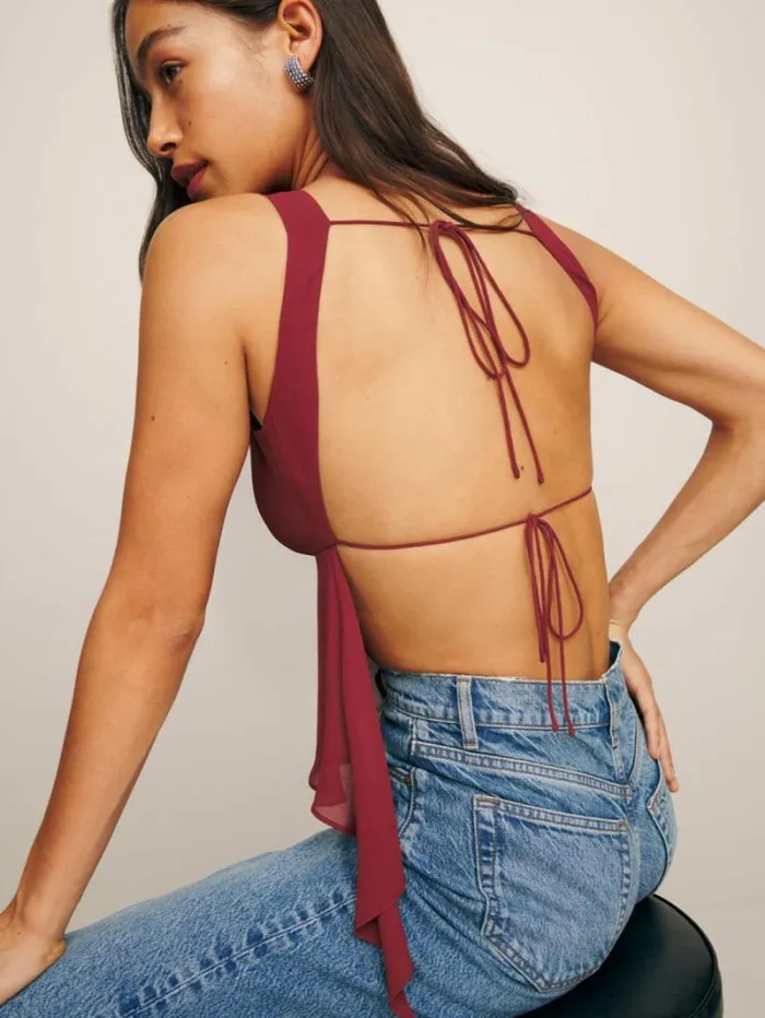 The Reformation Erica Top Chianti 8211 Clothing