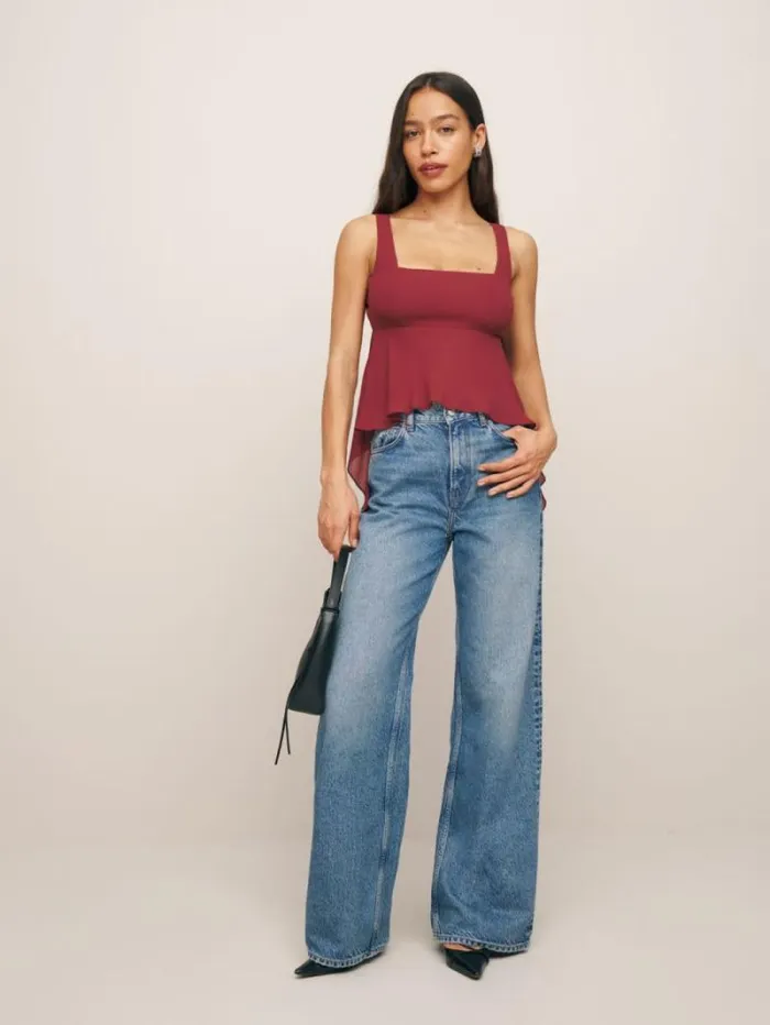 The Reformation Erica Top Chianti 8211 Clothing