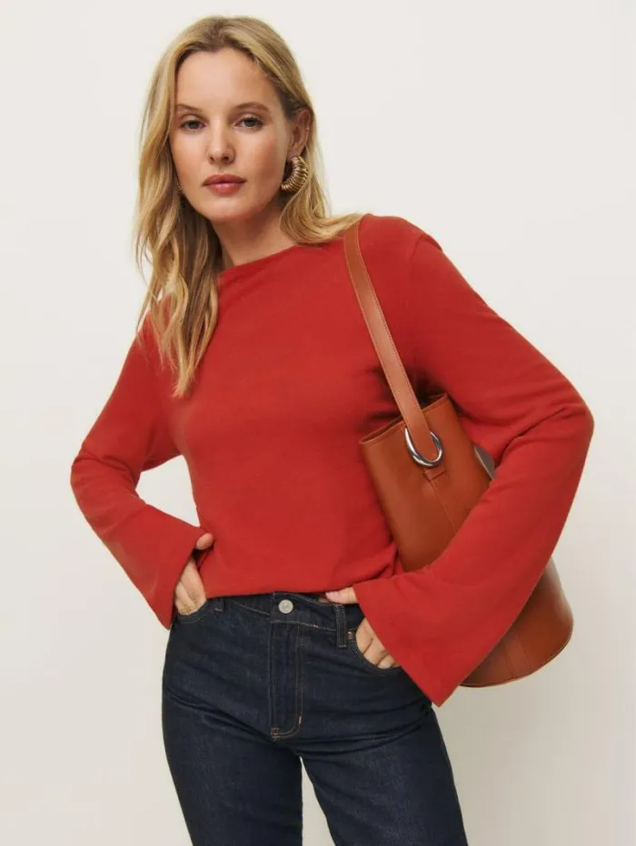 The Reformation Eternity Knit Top Sundried Tomato 8211 Clothing