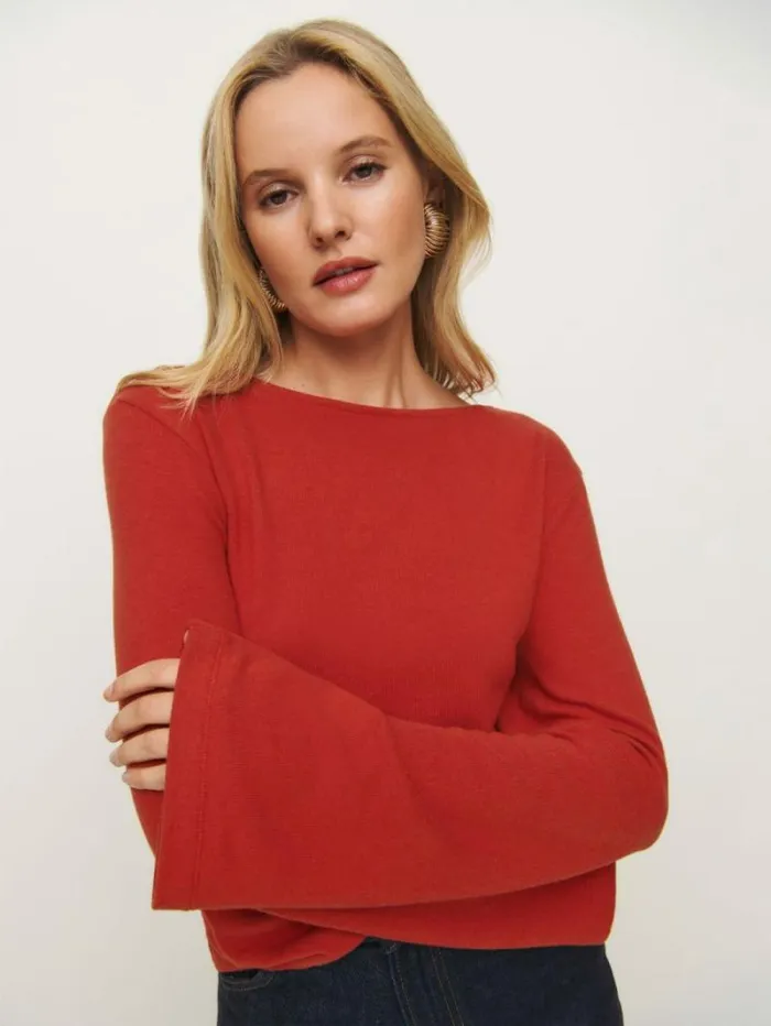 The Reformation Eternity Knit Top Sundried Tomato 8211 Clothing
